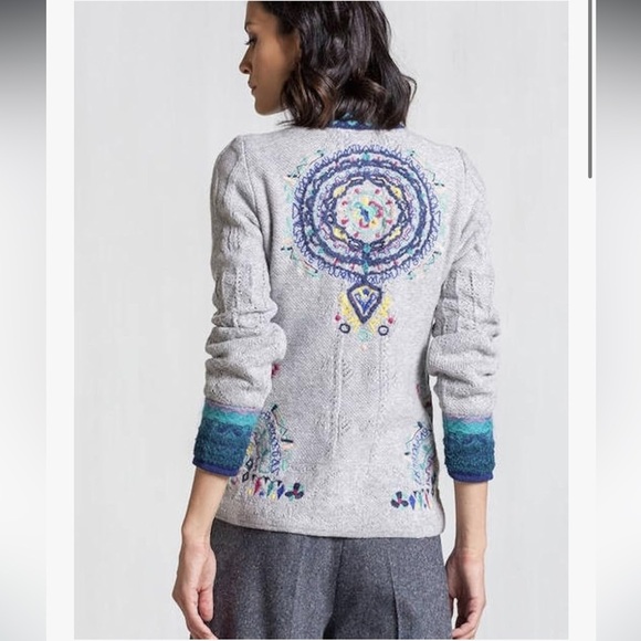 IVKO Women’s Wool Blend Artsy, Abstract Colorful Cardigan Sz 38 - Picture 13 of 14